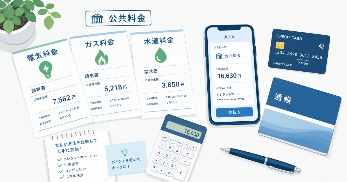 公共料金の支払い方法にはどんな種類がある？