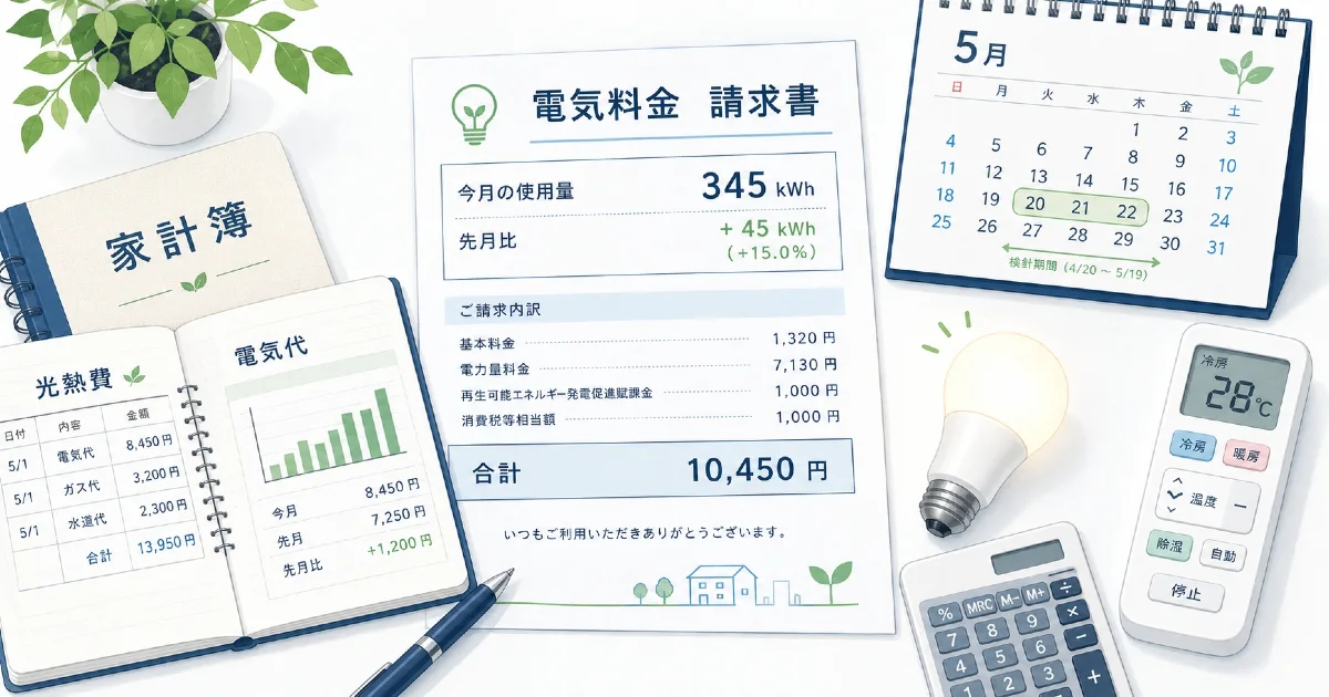 電気代が急に高くなったときは何を確認する？